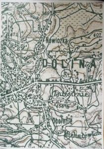 Фрагмент стародавньої мапи Долинщини